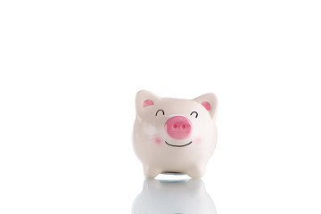 White piggy bank - saving, emotional and investment
