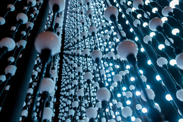 abstract points of light, fantasy abstract technology background, Light colored balls in a space...