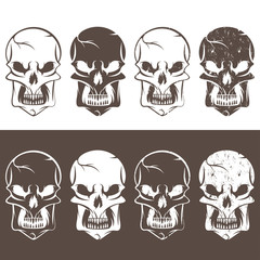 set of skulls vector design template illustration