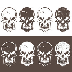 set of skulls vector design template illustration
