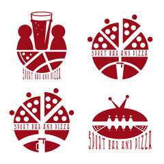 vintage labels set of sport bar and pizza