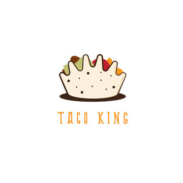 Mexican Taco in the form of crown vector illustration