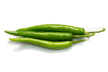 Green peppers on a white background.
