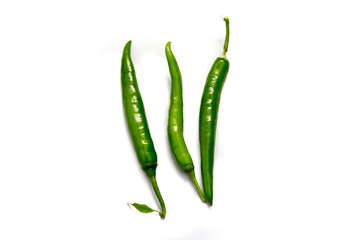 Green peppers on a white background.