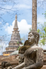 Fototapeta premium Buddha statue long history thai temple, travel in Thailand, Wat