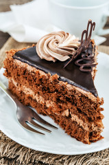 triangle of chocolate cake