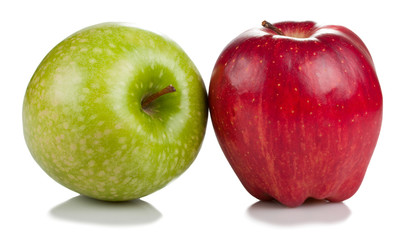 red and green apples