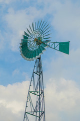 wind turbines farm with bluesky background