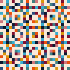 Fototapeta premium Abstract mosaic tiles, seamless geometric pattern