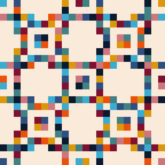 Multicolor mosaic tiles, seamless geometric pattern