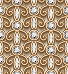 Jewelry gold ornament, diamond pattern
