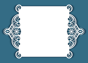 Invitation card with cutout lace border