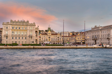 Fototapeta na wymiar The Piazza Dell Unita D Italia in Trieste Italy