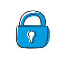 Stick Figures Series Icon / Schloss geschlossen