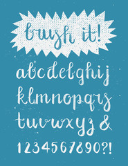 Calligraphic Brush Pen Font Hand Drawn Vector