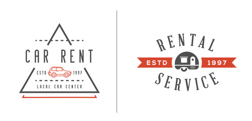 Obraz premium Set of Vector Car Rental Service Elements can be used as Logo or