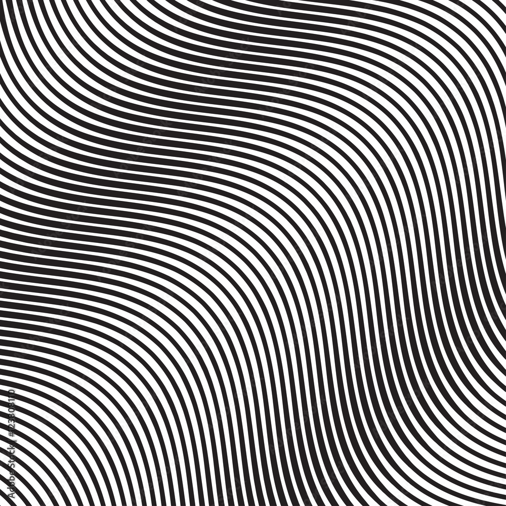 Wall mural wave oblique smooth lines pattern in vector