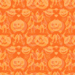 Art seamless pattern for Happy Halloween background. Design temp
