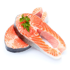 Fresh Raw Salmon Red Fish Steak
