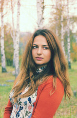 Naklejka premium Woman in nature