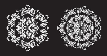 Ethnic Fractal Mandala Vector looks like Snowflake or Maya Aztec