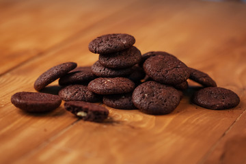 cookies on a wooden table