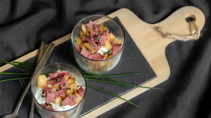 verrine magret de canard pomme ardoise