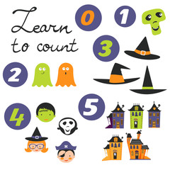 Learn to count Halloween related cute collection