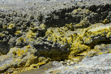 volcano white island at summertime, new zealand