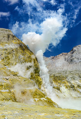 volcanic activity on white island, new zealand