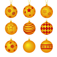 Colored Christmas balls illustrations for the new year vector