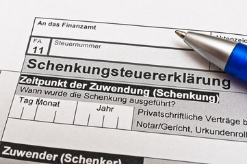 Finanzamt Schenkungssteuererklärung