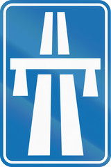 Belgian informational road sign - Beginning of Motorway