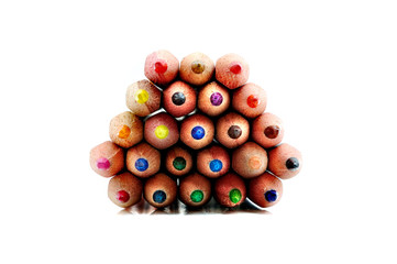 Texture of colored pencils