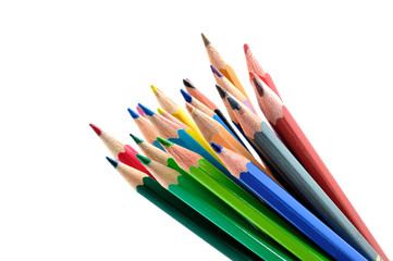 Colour Pencils isolated on white background