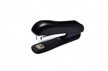 Black professional stapler isolated on white background
