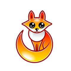 Cute cartoon fox isolated vector