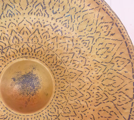 Gong. An old thai style gongs, Buddhist giant gong in temple, Thailand.