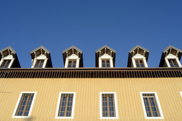 Orange french building in France