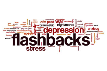 Fototapeta premium Flashbacks word cloud