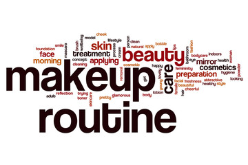 Makeup routine word cloud