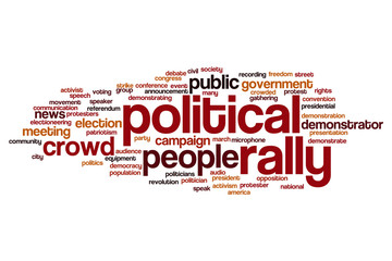 Political rally word cloud