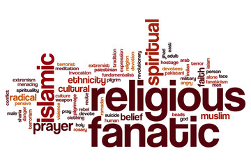 Religious fanatic word cloud
