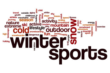 Winter sports word cloud