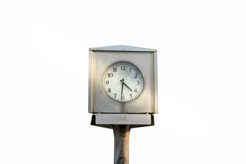 clock pole tower isolate with rim light