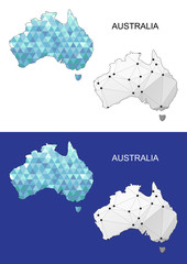 Australia map in geometric polygonal style. Abstract gems triangle. Australia mesh.
