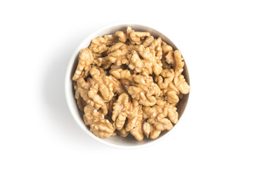 Walnuts into a bowl