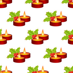 Seamless of christmas candle 