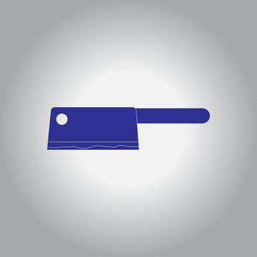 Vector illustration in flat design Halloween icon bloody cleaver