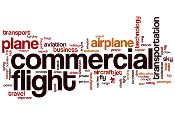 Commercial flight word cloud